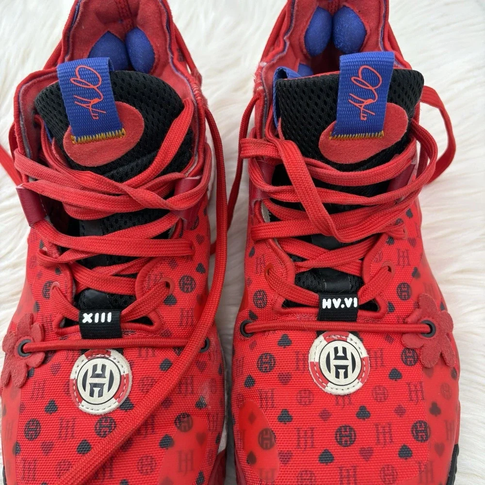 Adidas Harden Vol. 6 Vivid Red Monogram Men's Size 9.5 Shoes‎ Las Vegas HQ3884
